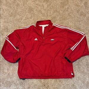 Adidas Vintage Arkansas Razorbacks Quarter-Zip Windbreakers Jacket